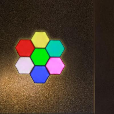 China Modular Led Magnetic Hexagon Light Panel Hexagon Light Panel Touch Sensor Colorful Touch Lamp Night Light for sale