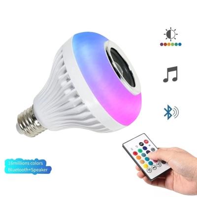 China Bluetooth/Music Player/Led Bulb Amazon Music Bulb Hot Smart Remote Control Speaker E27 Color Changing Lighting Wireless Bulb For Home Hotel for sale