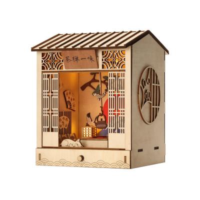 China DIY PLAY High Quality Wooden Puzzle Accessories Crafts 3D Puzzle Kit Book Nook Decoration for sale