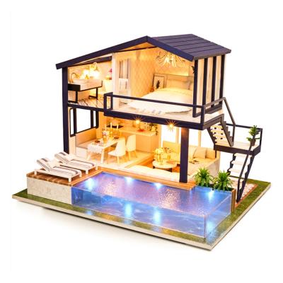 China Best-selling Wooden DIY TOY Dollhouse Decorations Best Gift for Couples Time Apartment Dollhouse for sale