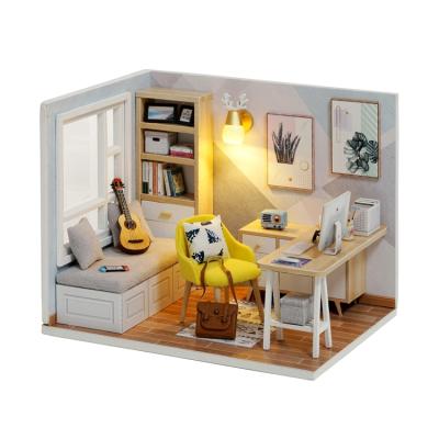 China DIY TOY Children's Toy Dollhouse Decoration DIY Sun Room Educational Wooden Hot Dollhouse for sale