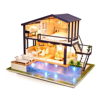 China DIY TOY Chinese DIY Suppliers Wooden Dollhouse Decorations Best Gift For Couples Time Apartment Dollhouse for sale