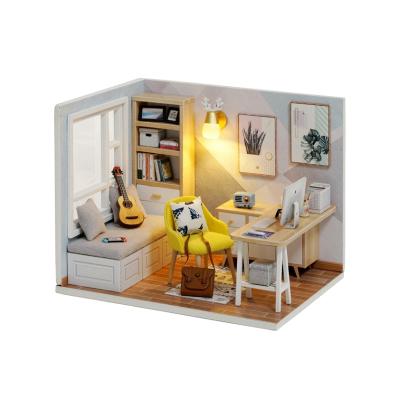 China DIY TOY Made in China Children's Toy Dollhouse Decoration DIY Sun Room Educational Wooden Hot Dollhouse for sale