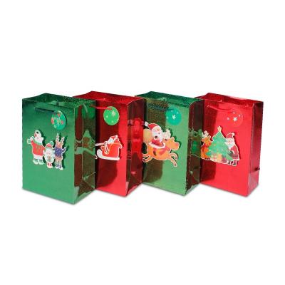 China Wholesale Recyclable Christmas Paper Gift Bag With Creative Tip 3D Christmas Paper Bag Packaging Bag for sale