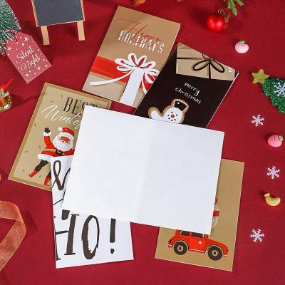 China China Border Amazon Creative Christmas Cards Set Folding Flat Cards With Envelope Stickers for sale