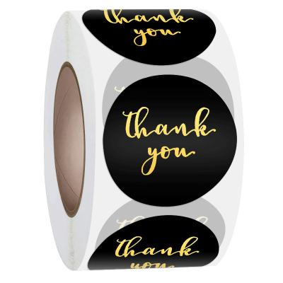 China Waterproof 500 Pcs Thank You Stickers Seal Labels Luxury Gold Hot Stamping Decorative Stickers For Wedding Gift Stationery Handmade Sticker for sale