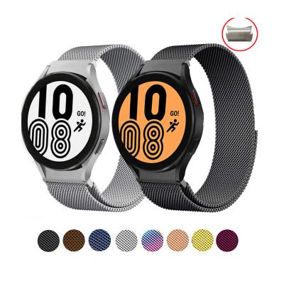 China Decoration Magnetic Band For Samsung Galaxy Watch 4/Classic/46mm 42mm 40mm 44mm No Gaps Curved End Metal Belt Wrist Strap Galaxy Watch 4 Strap for sale