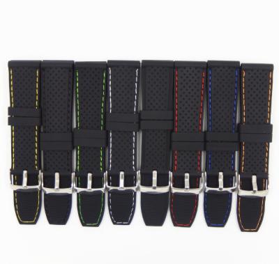 China 22mm Fashionalbe Design Strap Rubber Rubber For Watches Watch Band Silicone Multicolor for sale