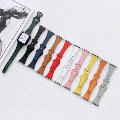 China Slim Leather Watch Band Strap For Apple Watch Band 40mm 38mm Woman Strap Correa For IWatch Series 1 2 3 4 5 6 Se Watch Band 44mm 42mm for sale