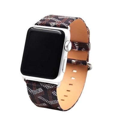 China 44mm Diamond Grain Leather Replacement Strap Genuine Leather Band 40mm For Apple Watch Band Series 6 for sale