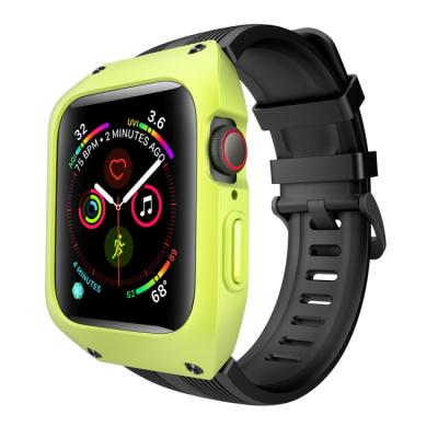 China Newest Colorful Silicone Protective Band With 44MM Case For Apple Watch Strap for sale