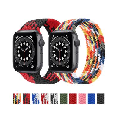 China For Apple Watch 3 Band 4 5 6 7 Nylon Woven Wire Braided Solo Loop For Apple Watch 40mm 44mm Sports Elastic Band Stretch Strap For iWatch 3 Se 4 5 6 for sale