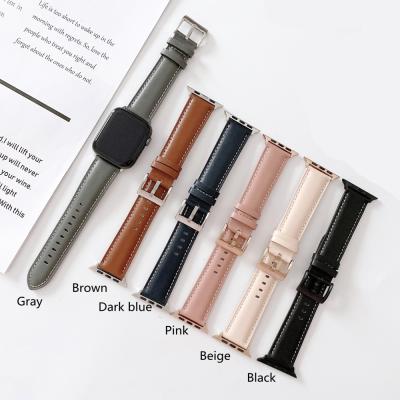 China Leather Watch Strap For Apple Watch Band Top Selling Genuine Leather Watch Strap For Apple Watch Band, Smart Watch Band For Apple iwatch Series 6 SE for sale