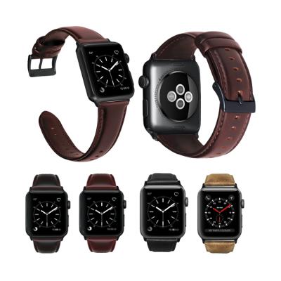 China For Apple Watch Genuine Vintage Whip High Quality Leather Watch Accessories For Apple Watch Strap Watch Bands for sale