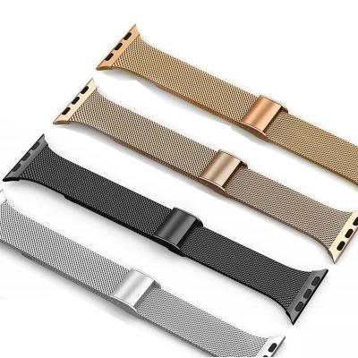 China For Apple Watch Series 1 Luxury Metal Milanese Buckle 2 3 4 5 6 7 Slim 38 40 42 44mm For Apple Watch Strap Steel Watch Band For SE 6 5 Series 7 Apple Watch Iwatch 4 3 for sale