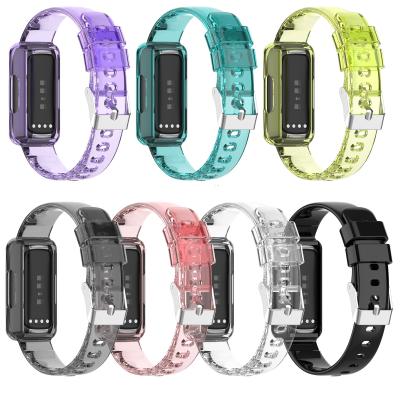 China Decoration Silicone Strap For Fitbit Luxe/Cover Ace Crystal Clear Bracelet Straps With Smart Watch Band Replacement Inspire/2/Hour 2 3 for sale