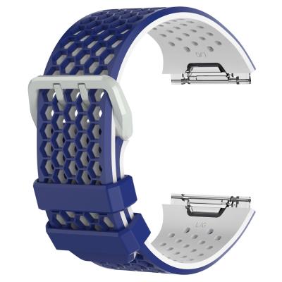 China High Quality Adjustable Waterproof Soft Sports Double Color Watch Strap Silicone Band For Fitbit Ionic for sale