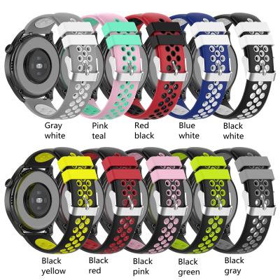 China Wholesale Silicone Watch Band Dual Color Smart Watch Strap For Huawei Watch 3 pro for sale