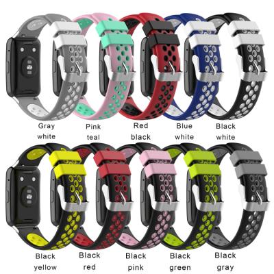 China Colorful Soft Silicone Watch Band Silicone Strap For Huawei Watch Fit SmartWatch Band Bracelet Strap With Tool Accessories Belt for sale