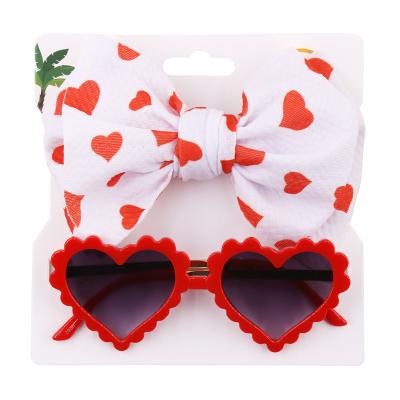 China Soft Cheap Anti-UV Baby Shower Gift Anti-UV Cheap Photo Prop Photo Hair Band Sunglasses Headband Baby Plain Bow Heart Prop Toddler Baby Shower for sale