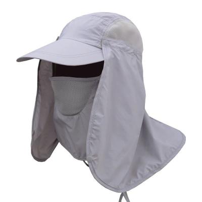 China Unisex Foldable Character Sun Hat With UV Protection Increasing Waterproof Outdoor Hat Sun Hat With Removable Neck Cover And Mask for sale