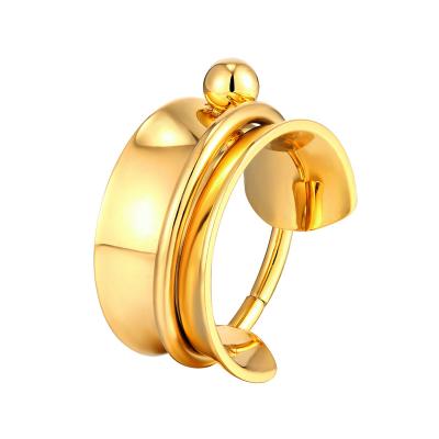 China Anillo punk for women men wiggles trendy rings 2022 stainless steel anti stress punk jewelry Ring Rotate Gift for sale