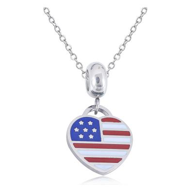 China Other HC Stainless Steel Necklace For Women American Flag Pendant Tree Of Life Silver Necklace Love Queen Jewelry for sale