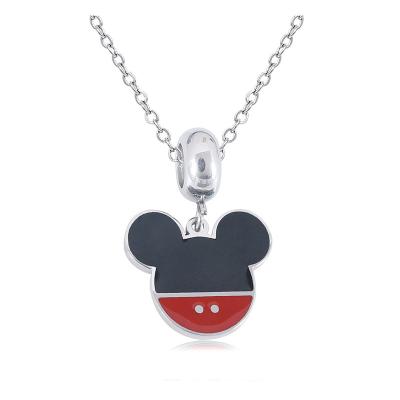 China Other HC Stainless Steel Cartoon Jewelry Mickey Head Pendant Necklace Rainbow Pendant Necklace Gold and Silver Jewelry Wholesale for sale