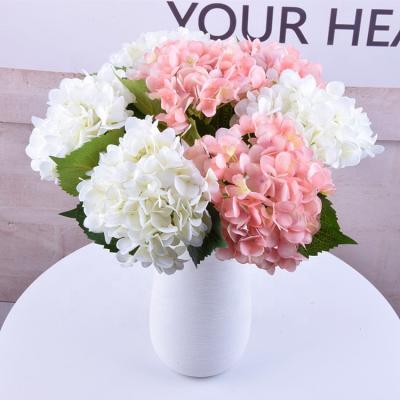 China Wholesale single stem wedding and party decoration 3d printing artificial silk flowers real feel latex hydrangea for decoration wedding home for sale