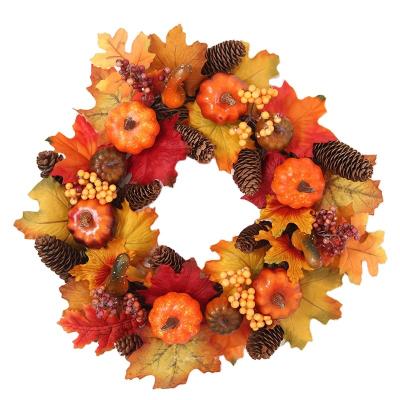 China Wholesale SILK and Plastic Autumn Halloween Wreath Door Wreath for Holidays and Room Decoration for sale