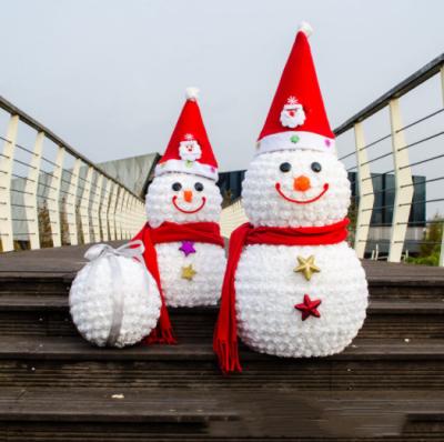 China Look Like Artificial Flower Snowman For Christmas Day Decoration for sale