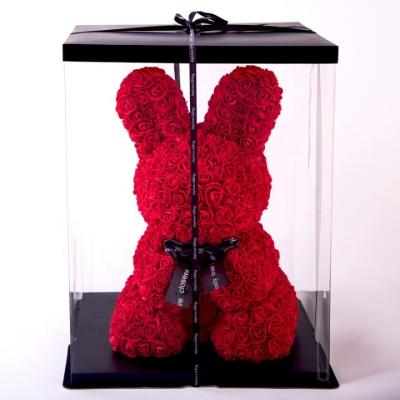 China Decoration Gift The Best Gift Artificial Foam Flower Rose Bear Rabbit Gift Box High End Valentine's Day To Girlfriend On Christmas for sale