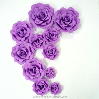 China Natural touch color purple paper flower for wedding decoration for sale