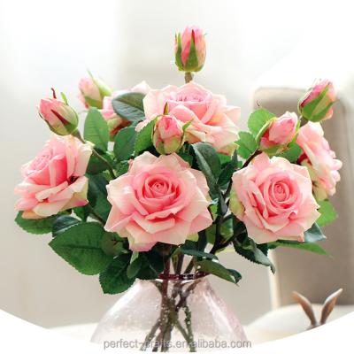 China Natural touch single artificial roses flower for wedding backdrop decoration for sale