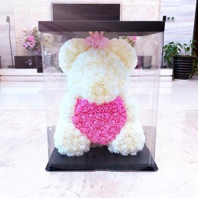 China Natural Touch Artificial Rose Bear Valentine's Day Girlfriend Rose Diy Gift for sale