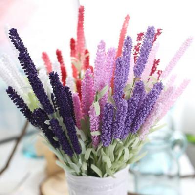 China Natural Touch 12 Heads Provence Lavender Plants Fake Decorative Silk Flowers for sale