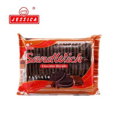 China 300g Jessica Chocolate Natural Sandwich Cookies Sweet Crisps with Cocos for sale