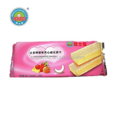 China Natural Strawberry Wafer Biscuits Crunchy Sweet 200g High Quality for sale