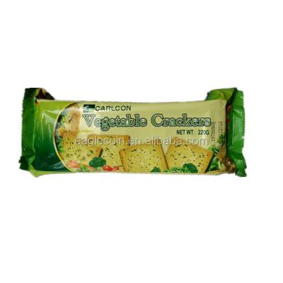 China Good Taste 220g Natural Vegetable Cookies Crunchy Square Cookie for sale