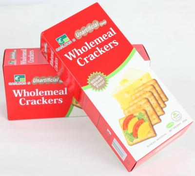 China 220g Natural Oatmeal Cracker Biscuits Square Salty Healthy Snack for sale