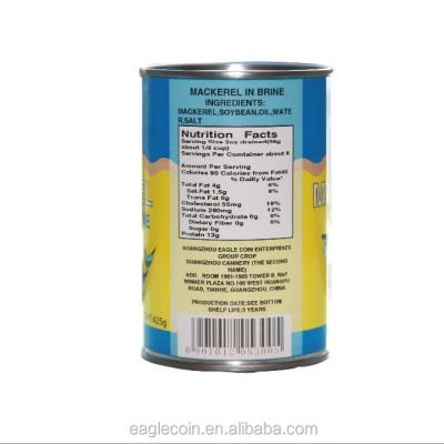 China Canned Sardine Fish In Brine Canned Fish China Manufacture 155g for sale