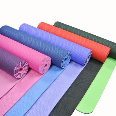 China Custom Yoga Mat Pilates Exercise Mat Home Two Color Strip Tape for sale