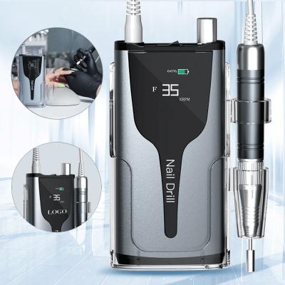 China 2023 new design high speed electric professional brushless nail drill machine 35000 rpm rechargeable nail drill for sale