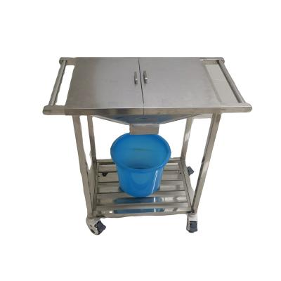 China Mobile Metal Instrument Trolley Stainless Steel Debriding Trolley for sale