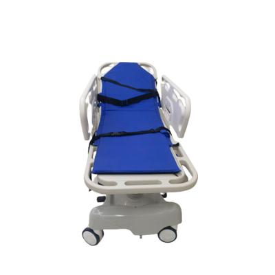 China Plastic Hospital Transfer Patient Bed Hydraulic Transfer Trolley Double Bed for sale