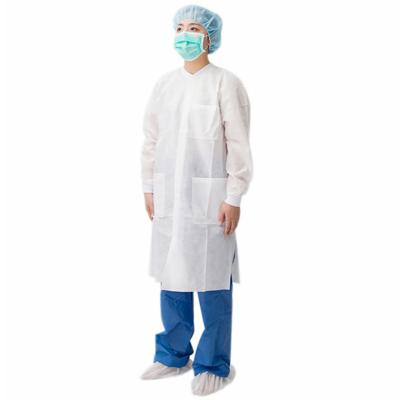 China White Cuff Isolation Gown Cheap Medical Level 3 Gowns Elastic/Knitted Disposable Nonwoven Surgical Gown for sale