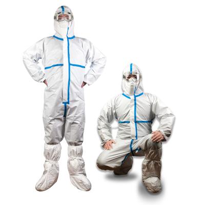 China Microporous sms microporous sms protective cleanroom hood work coverall coverall coverall chemical workwear polypropylene UNIFORMS for sale