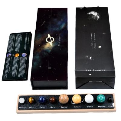 China Natural Box Polished Gemstone Nine Spheres Planet Crystal Ball Healing Stones Set China Gemstone Beads Sphere Crystal Ball for sale