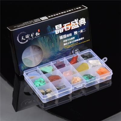 China China 15 Different Spiritual Stones Rose Quartz Crystal Stone Ores Small Kit Crystal Spiritual Rock for sale