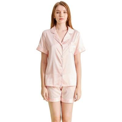 China Breathable Short Sleeve Silk Pajamas Springs Women Summer Pajama Sets Sleepwear Plus Size 3XL 4XL 5XL for sale